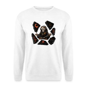 Sweat à capuche Grenouille méditative Zen - Sweat-shirt Unisexe - blanc - Devant
