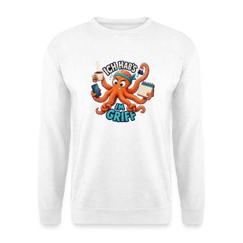Ich hab's im Griff – Oktopus Multitasking - Unisex Pullover - Weiß - Vorne