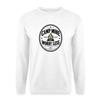 Camp Plus Inquiétude Moins – Camping en plein air - Sweat-shirt Unisexe - blanc - Devant