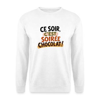 Ce soir, c'est soirée chocolat ! - Sweat-shirt Unisexe - blanc - Devant