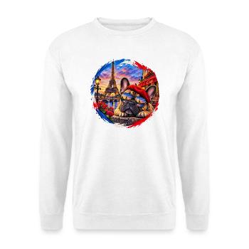 Paris Französische Bulldogge  - Unisex Pullover - Weiß - Vorne