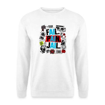 AI Grunge-Glitch-Tee - Unisex Pullover - Weiß - Vorne - Alina (178cm) & Michal (187cm)