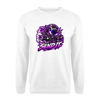 VTX-Send-it - Unisex Pullover - Weiß - Vorne - Alina (178cm) & Michal (187cm)