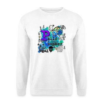 The Philosopher - Unisex Pullover - Weiß - Vorne - Alina (178cm) & Michal (187cm)