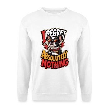 Boston Terrier - Unisex Pullover - Weiß - Vorne - Alina (178cm) & Michal (187cm)