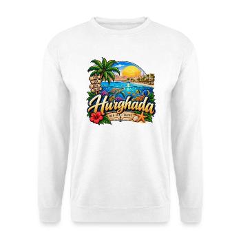 Hurghada – Red Sea, Sun & Dive - Unisex Pullover - Weiß - Vorne - Alina (178cm) & Michal (187cm)