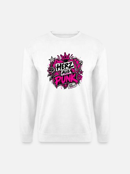 Herz aus Punk – Neon Grunge - Unisex Pullover - Weiß