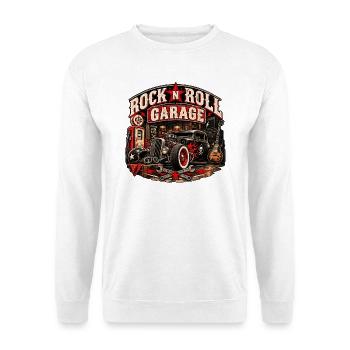 ROCK N ROLL GARAGE | Hot Rod Rebellion - Unisex Pullover - Weiß - Vorne - Alina (178cm) & Michal (187cm)