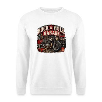 ROCK'N'ROLL-GARAGE | Custom Ride - Unisex Pullover - Weiß - Vorne - Alina (178cm) & Michal (187cm)