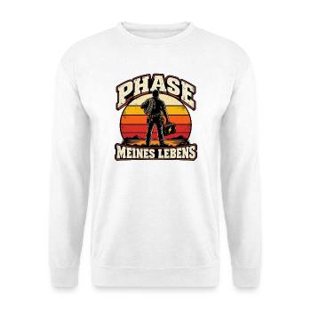 Phase meines Lebens – Elektriker Retro - Unisex Pullover - Weiß - Vorne - Alina (178cm) & Michal (187cm)