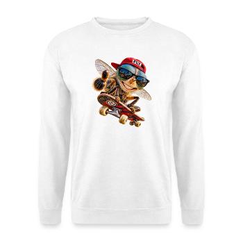 "Fly with me" - Unisex Pullover - Weiß - Vorne - Alina (178cm) & Michal (187cm)
