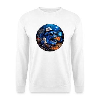 "Life is better down here" - Unisex Pullover - Weiß - Vorne - Alina (178cm) & Michal (187cm)