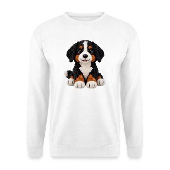 gehäkeltes Kuscheltier Berner Sennenhund Amigurmi - Unisex Pullover - Weiß - Vorne - Alina (178cm) & Michal (187cm)