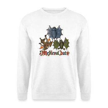 Mittelalterliche Fledermäuse - Unisex Pullover - Weiß - Vorne - Alina (178cm) & Michal (187cm)