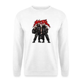 Zwillings-Metall-Ikonen - Unisex Pullover - Weiß - Vorne - Alina (178cm) & Michal (187cm)