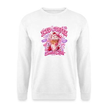 Pink Social Iced Coffee - Unisex Pullover - Weiß - Vorne - Alina (178cm) & Michal (187cm)