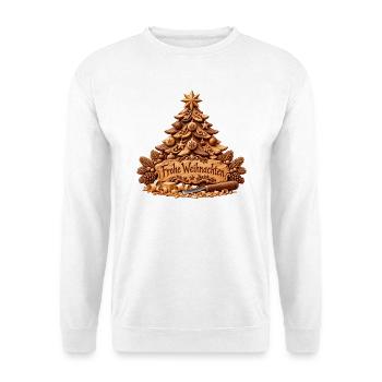 Weihnachtsgeschenk für Schreiner & Tischler - Unisex Pullover - Weiß - Vorne - Alina (178cm) & Michal (187cm)