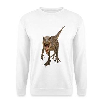 Velociraptor - Unisex Pullover - Weiß - Vorne - Alina (178cm) & Michal (187cm)