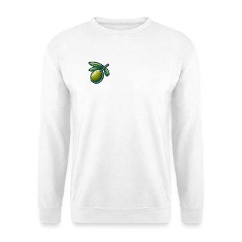 Olivenzweig-Muster für Naturkleidung - Unisex Pullover - Weiß - Vorne - Alina (178cm) & Michal (187cm)