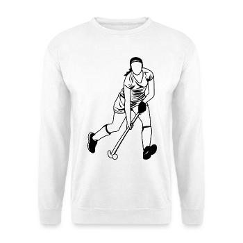 Joueur de hockey sur gazon - Sweat-shirt Unisexe - blanc - Devant