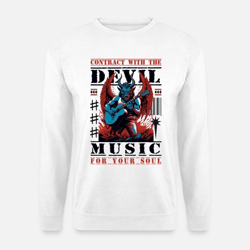 Teufel Rock Musik - Unisex Pullover - Weiß