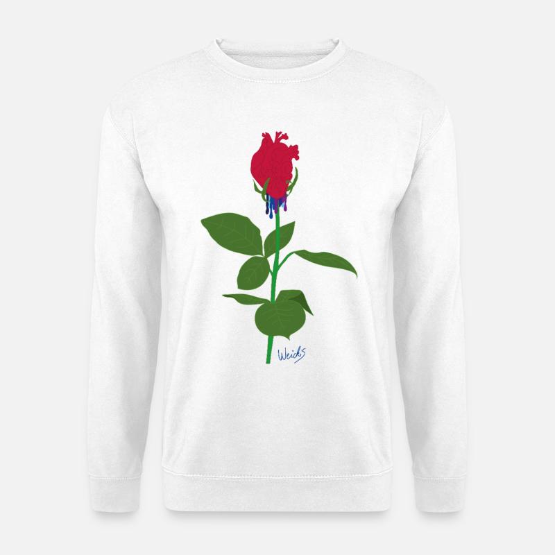 Herzrose - Unisex Pullover - Weiß
