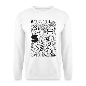 Typo S - Conception de lettres pour les amateurs de polices de caractères - Sweat-shirt Unisexe - blanc - Devant