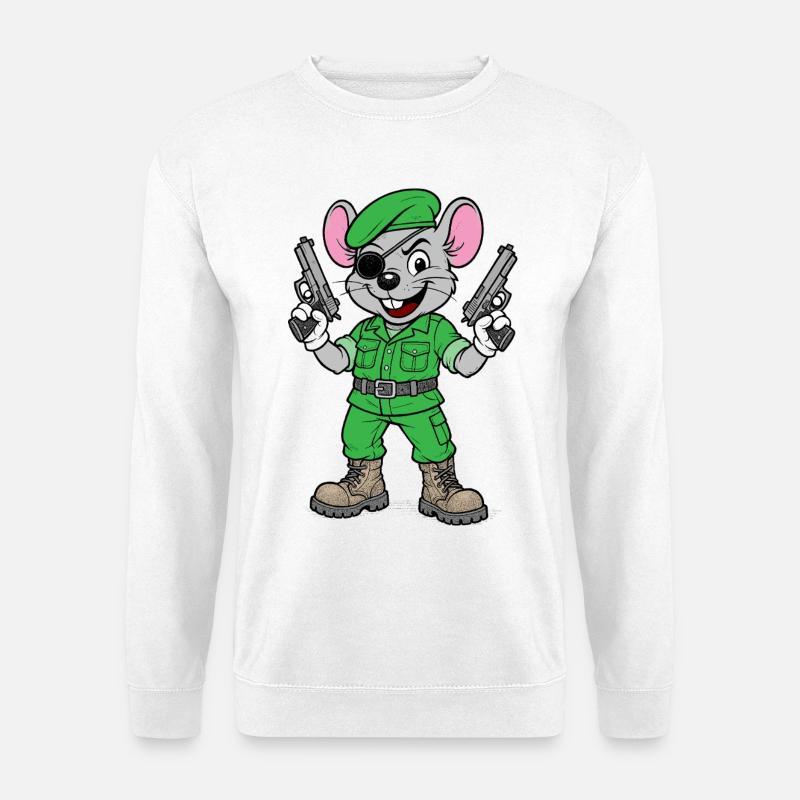Bewaffneter Maus-Ranger - Unisex Pullover - Weiß