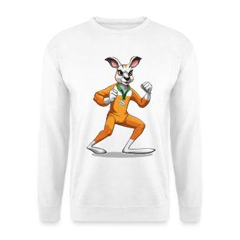 Salopette orange Kangaroo Battle Step - Sweat-shirt Unisexe - blanc - Devant