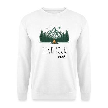 Mondbeschienenes Berglagerfeuer - Unisex Pullover - Weiß - Vorne