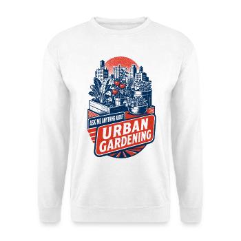 Frag mich alles über städtische Gartenpflanzen - Unisex Pullover - Weiß - Vorne - Alina (178cm) & Michal (187cm)