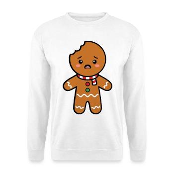 Süßer gebissener Lebkuchenkeks Weihnachts-Kawaii - Unisex Pullover - Weiß - Vorne - Alina (178cm) & Michal (187cm)