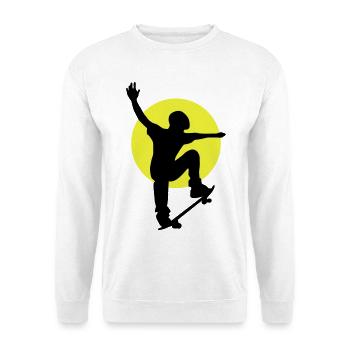 Skateboarder Sonne - Unisex Pullover - Weiß - Vorne