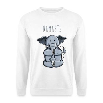 Namaste Yoga Elephant - Méditation - Fun - Comic - Sweat-shirt Unisexe - blanc - Devant