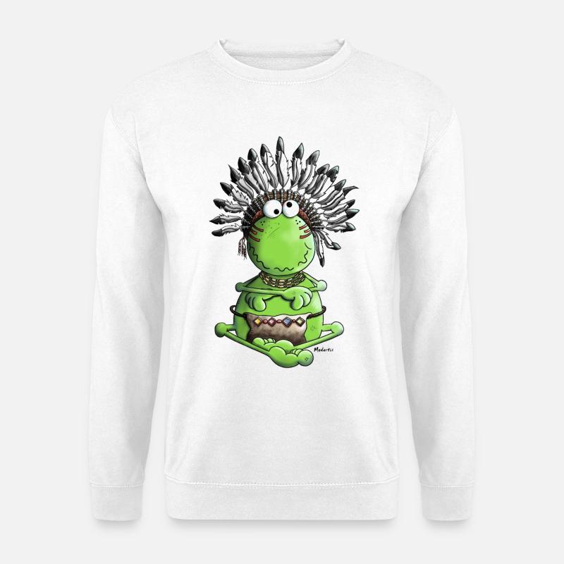Häuptling Frosch - Indianer - Unisex Pullover - Weiß