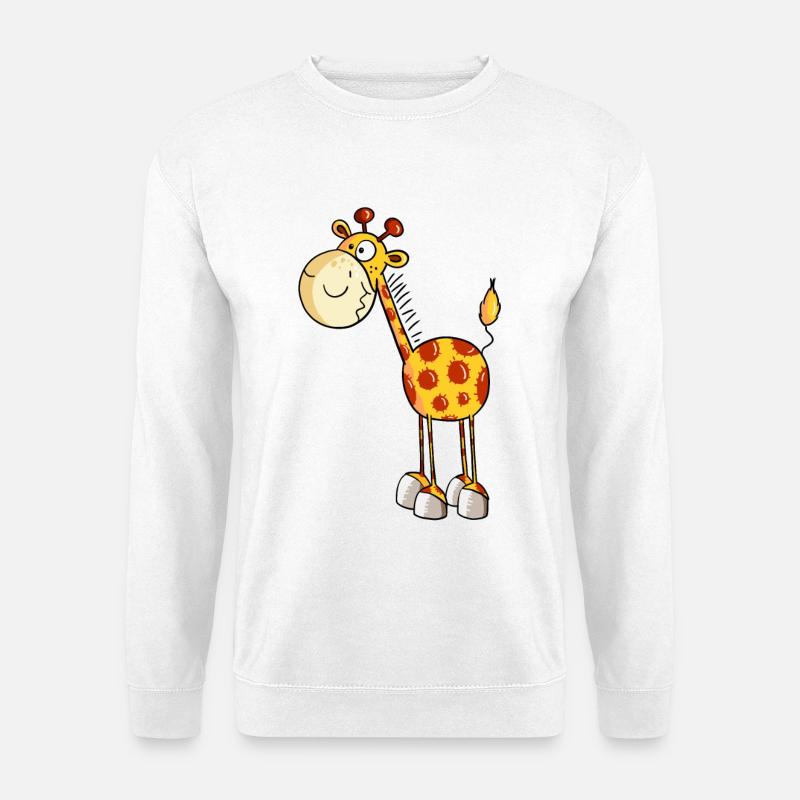 Drollige Giraffe - Giraffen - Comic - Fun - Unisex Pullover - Weiß