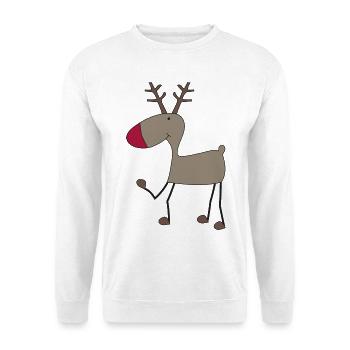 Rentier zu Weihnachten - Unisex Pullover - Weiß - Vorne