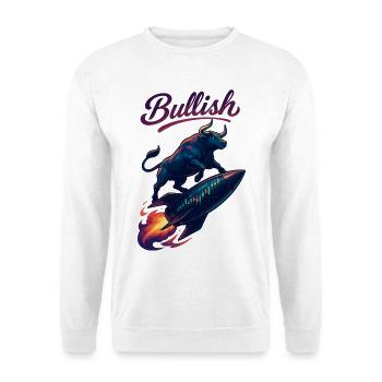 Stock Bull Bull Chart Profit Rocket Gift - Sweat-shirt Unisexe - blanc - Devant