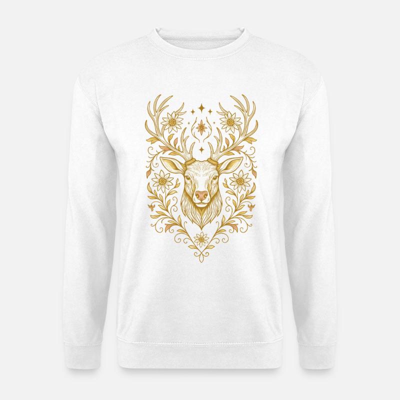 Edler Hirschkopf - Volksfest & Waldliebe - Unisex Pullover - Weiß