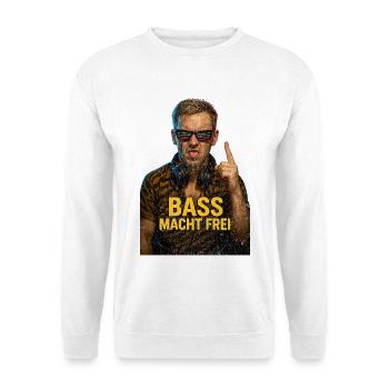 Bass makes you free Rave Festival motif for EDM fans - Unisex Sweatshirt - white - Front