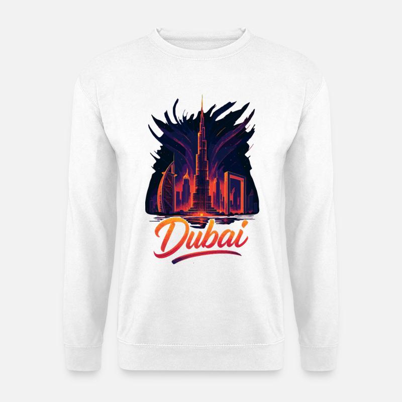 Dubai Golftiger Stadt Arabische Emirate Geschenk - Unisex Pullover - Weiß
