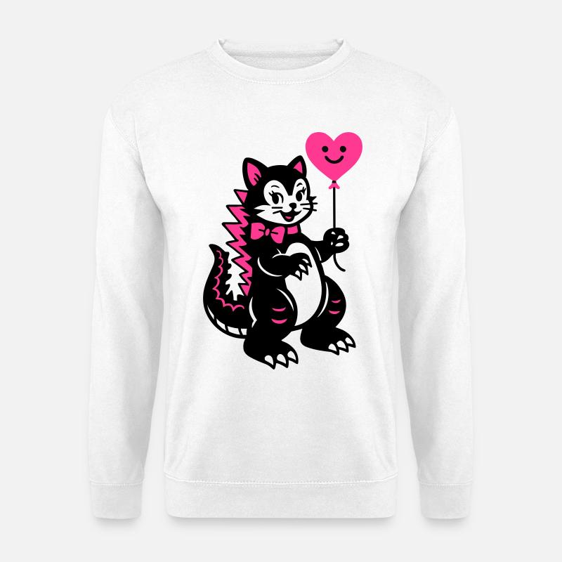 Monster Cat Pink - Unisex Pullover - Weiß