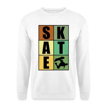 skate skateboard - Sweat-shirt Unisexe - blanc - Devant