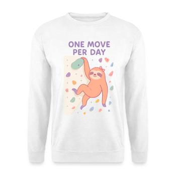 Sloth Bouldering: One Move Per Day Design - Unisex Sweatshirt - white - Front