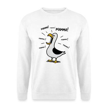 Humour Maman - Design Goéland "Maman ! Maman !" - Sweat-shirt Unisexe - blanc - Devant
