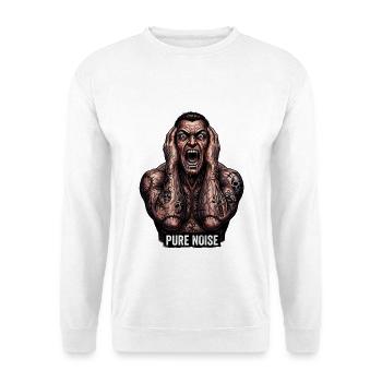 Pure Noise Screamer - Unisex Pullover - Weiß - Vorne - Alina (178cm) & Michal (187cm)