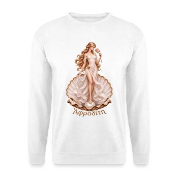 Aphrodite Göttin Muschel Mythologie Kunst - Unisex Pullover - Weiß - Vorne - Alina (178cm) & Michal (187cm)