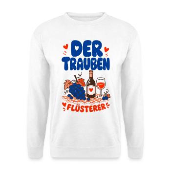 Wein Der Traubenflüsterer Weinkenner - Unisex Pullover - Weiß - Vorne - Alina (178cm) & Michal (187cm)