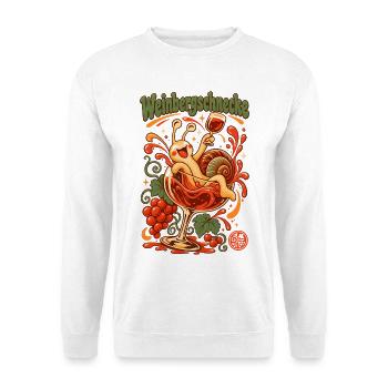 Wein Weinbergschnecke Rotwein Weißwein - Unisex Pullover - Weiß - Vorne - Alina (178cm) & Michal (187cm)