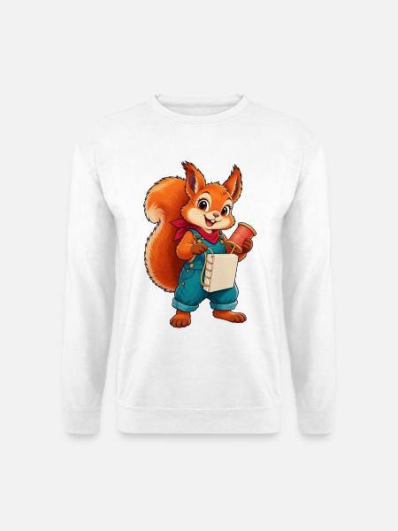 Eichhörnchen Handarbeitsheld Overalls - Unisex Pullover - Weiß